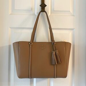 Tory Burch 144689 Thea With Gold Hardware Leather Women's Large Tote Bag